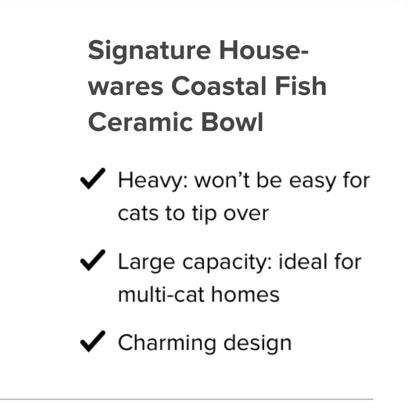 SIGNATURE HOUSEWARES INC. SET OF 2 FISH THEMED CAT FEEDING/WATER BOWLS - Picture 10 of 12